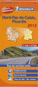 MICHELIN WEGENKAART 511 NORD-PAS-DE-CALAIS 2012 - (ISBN 9782067167025)
