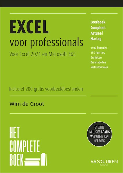Excel voor professionals, 5e editie - Wim de Groot (ISBN 9789463563017)