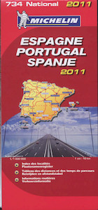 Michelin 734 Spanje, Portugal - (ISBN 9782067156036)