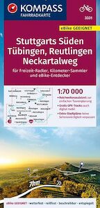 KOMPASS Fahrradkarte Stuttgarts Süden, Tübingen, Reutlingen, Neckartalweg 1:70.000, FK 3331 - (ISBN 9783990446782)