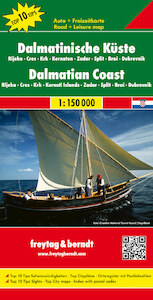 Dalmatinische Küste, Rijeka - Cres - Krk - Kornaten - Zadar - Split - Brac - Dubrovnik, Autokarte 1:150.000 - (ISBN 9783707904611)