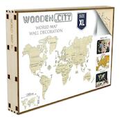 Wereld kaart in hout XL - (ISBN 5906874128121)