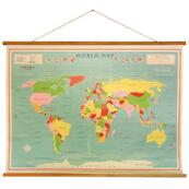 Wereldkaart - vintage wereldkaart tussen houten latjes - (ISBN 5027455388946)