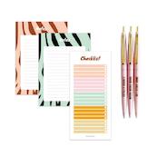 Gift set notes - zebra - checklist - pink pen - (ISBN 8719322146618)