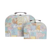 Koffer set 2 stuks COLLAGE vintage world map - (ISBN 5055992764572)