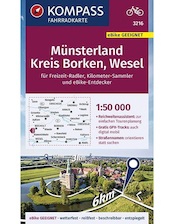 KOMPASS Fahrradkarte Münsterland, Kreis Borken, Wesel 1:50.000, FK 3216 - (ISBN 9783990446874)