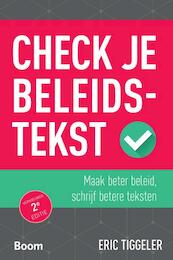 Check je beleidstekst - Eric Tiggeler (ISBN 9789058757975)