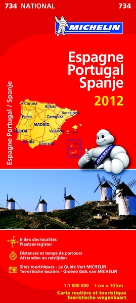 Michelin wegenkaart 734 Spanje 2012 - (ISBN 9782067171381)
