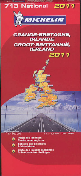 Michelin nationale kaart 713 Groot-Brittannie Ierland - (ISBN 9782067155855)