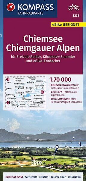KOMPASS Fahrradkarte Chiemsee, Chiemgauer Alpen 1:70.000, FK 3335 - (ISBN 9783990446577)