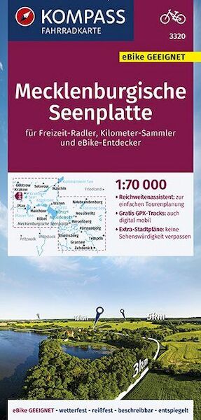 KOMPASS Fahrradkarte Mecklenburgische Seenplatte 1:70.000, FK 3320 - (ISBN 9783990446690)