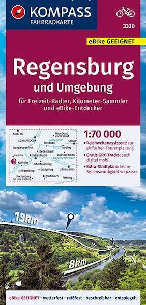 KOMPASS Fahrradkarte Regensburg und Umgebung 1:70.000, FK 3330 - (ISBN 9783990446775)