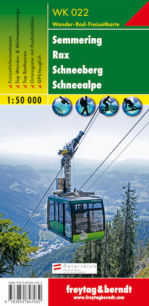 Semmering - Rax - Schneeberg - Schneealpe 1 : 50 000. WK 022 - (ISBN 9783850847032)