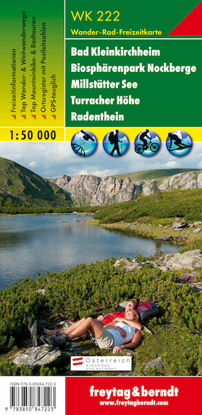 Bad Kleinkirchheim, Nationalpark Nockberge, Millstätter See, Turracher Höhe, Radenthein 1 : 50 000. WK 222 - (ISBN 9783850847223)