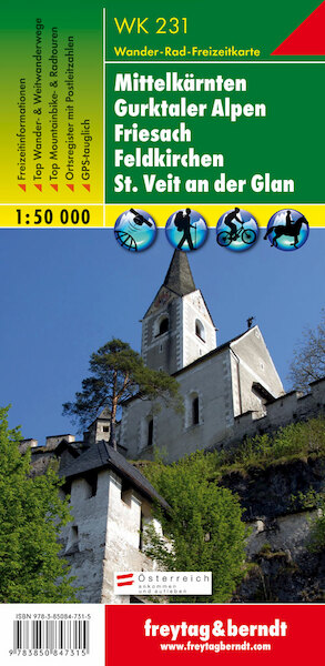 Mittelkärnten, Gurktaler Alpen, Friesach, Feldkirchen, St. Veit an der Glan 1 : 50 000. WK 231 - (ISBN 9783850847315)