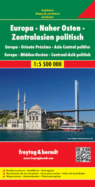 Europa - Naher Osten - Zentralasien 1 : 5 500 000 politisch. Autokarte - (ISBN 9783707911503)
