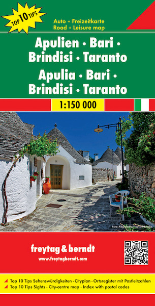 Apulien - Bari - Brindisi - Taranto, Top 10 Tips, Autokarte 1:150.000 - (ISBN 9783707914917)
