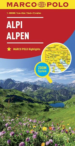 MARCO POLO Länderkarte Alpen 1:800 000 - (ISBN 9783829738200)