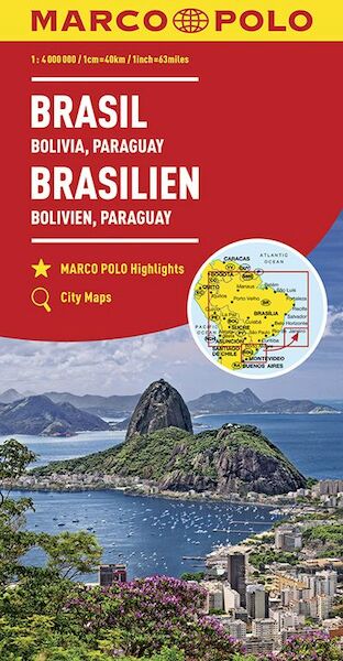 MARCO POLO Kontinentalkarte Brasilien, Bolivien, Paraguay, Uruguay 1:4 000 000 - (ISBN 9783829739313)