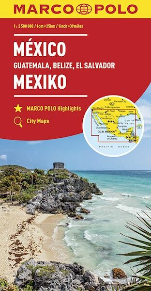 MARCO POLO Kontinentalkarte Mexiko, Guatemala, Belize, El Salvador 1: 2 500 000 - (ISBN 9783829739351)