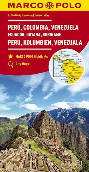 MARCO POLO Kontinentalkarte Peru, Kolumbien, Venezuela 1:4 000 000 - (ISBN 9783829739368)