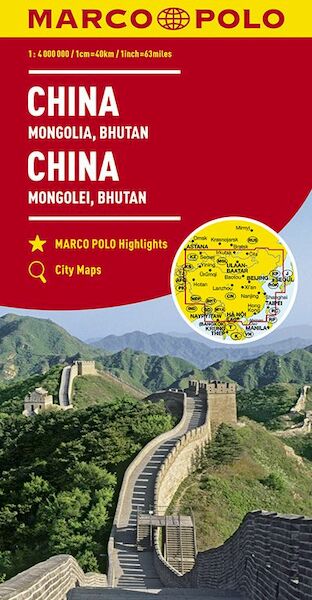 MARCO POLO Kontinentalkarte China, Mongolei, Bhutan 1:4 000 000 - (ISBN 9783829739436)