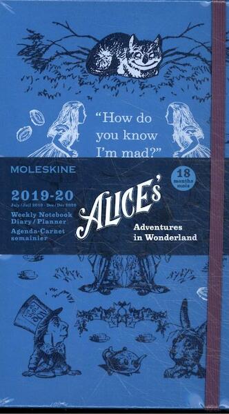Moleskine 18 Monate Wochen Notizkalender - Alice im Wunderland 2019/2020 Large/A5, 1 Wo = 1 Seite, Liniert, Fester Einband, Blau - (ISBN 8053853600196)