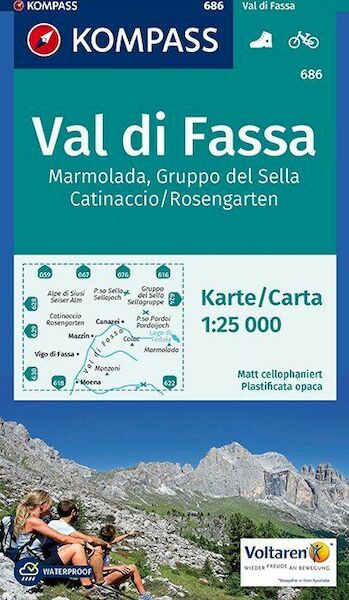 Val di Fassa, Marmolada, Gruppo del Sella, Catinaccio/Rosengarten 1:25 000 - (ISBN 9783990442692)