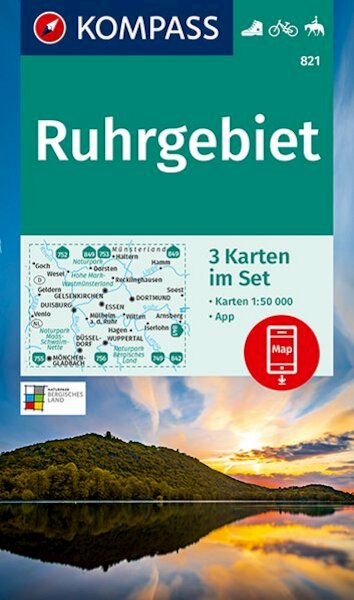 KOMPASS Wanderkarte 821 Ruhrgebiet - (ISBN 9783990447512)