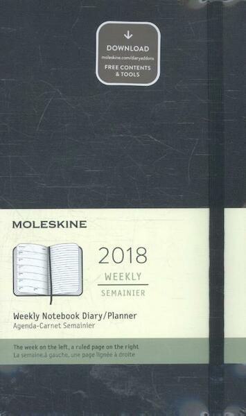 Moleskine 12 Monate Wochen Notizkalender 2018, A5 Hard Cover, Schwarz - (ISBN 8055002854016)