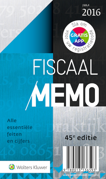Fiscaal memo juli 2016 - (ISBN 9789013136609)