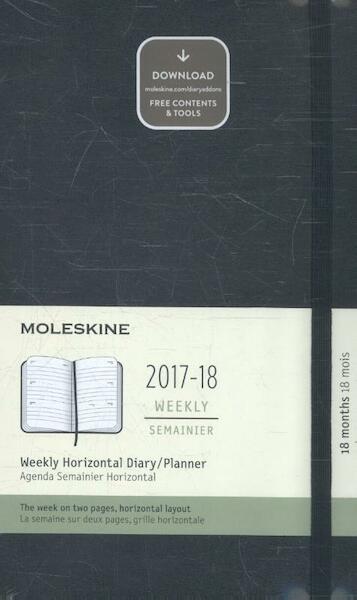 Moleskine 18 Monate Wochen Kalender 2017/2018, A5 Hard Cover, Schwarz - (ISBN 8055002854108)