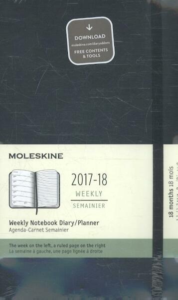 Moleskine 18 Monate Wochen Notizkalender 2017/2018, A5 Soft Cover, Schwarz - (ISBN 8055002854146)