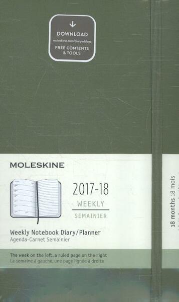 Moleskine 18 Monate Wochen Notizkalender 2017/2018, A5 Hard Cover, Ulmengrün - (ISBN 8055002855815)