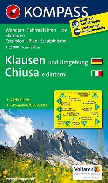 Klausen und Umgebung - Chiusa e dintorni 1 : 25 000 - (ISBN 9783850265126)