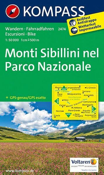 Monti Sibillini nel Parco Nazionale 1 : 50 000 - (ISBN 9783850268479)