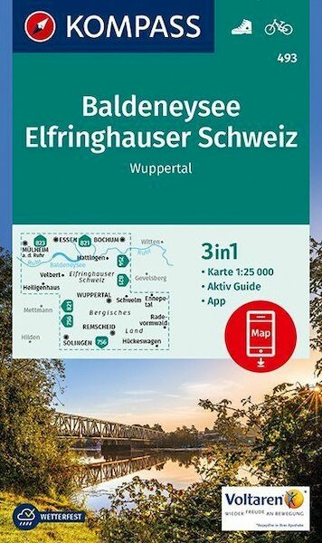Baldeneysee, Elfringhauser Schweiz, Wuppertal 1:25 000 - (ISBN 9783990443064)