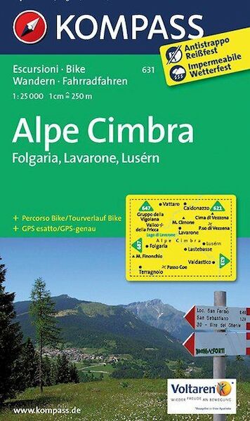 Alpe Cimbra, Folgaria, Lavarone, Lusérn 1 : 25 000 - (ISBN 9783850264693)