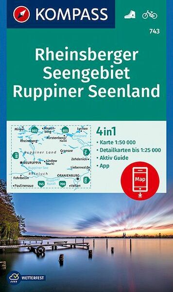 Rheinsberger Seengebiet, Ruppiner Seenland 1:50 000 - (ISBN 9783990443927)