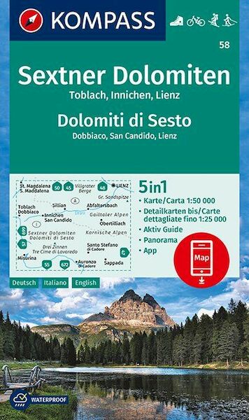 Sextner Dolomiten, Dolomit di Sesto, Toblach, Dobbiaco, Innichen, San Candido, Lienz 1:50 000 - (ISBN 9783990445464)
