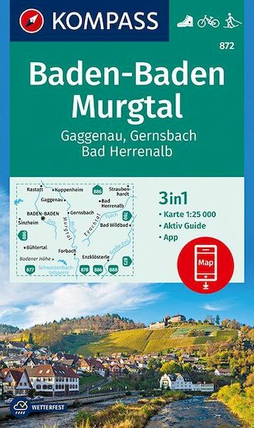 Baden-Baden, Murgtal, Gaggenau, Gernsbach, Bad Herrenalb 1:25 000 - (ISBN 9783990444757)