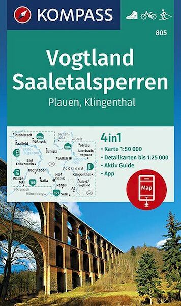 Vogtland, Saaletalsperren, Plauen, Klingenthal 1:50 000 - (ISBN 9783990446065)