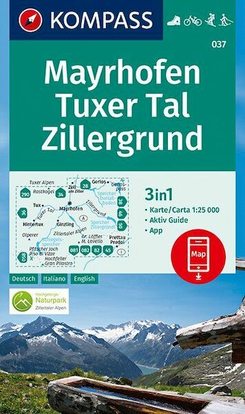 Mayrhofen, Tuxer Tal, Zillergrund 1:25 000 - (ISBN 9783990445563)