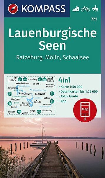 Lauenburgische Seen, Ratzeburg, Mölln, Schaalsee 1:50 000 - (ISBN 9783990446119)