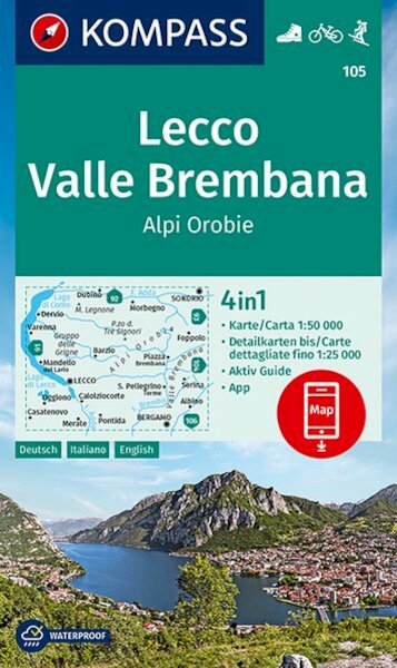 KOMPASS Wanderkarte 105 Lecco, Valle Brembana, Alpi Orobie - (ISBN 9783990448526)