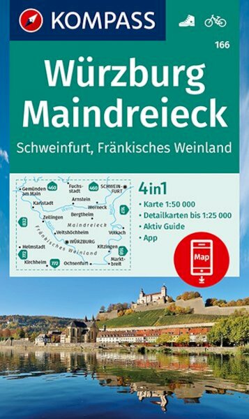 KOMPASS Wanderkarte 166 Würzburg, Maindreieck - (ISBN 9783990447482)
