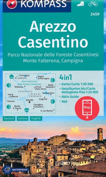 KOMPASS Wanderkarte 2459 Arezzo, Casentino - (ISBN 9783990447406)