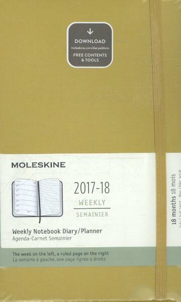 Moleskine 18 Monate Wochen Notizkalender 2017/2018, A5 Hard Cover, Ahorngelb - (ISBN 8055002855822)