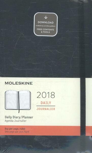 Moleskine 12 Monate Tageskalender 2018, A5 Soft Cover, Schwarz - (ISBN 8055002853927)