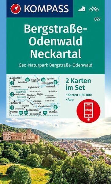 Bergstraße-Odenwald, Neckartal, Geo-Naturpark Bergstraße-Odenwald 1 : 50 000 - (ISBN 9783990444207)